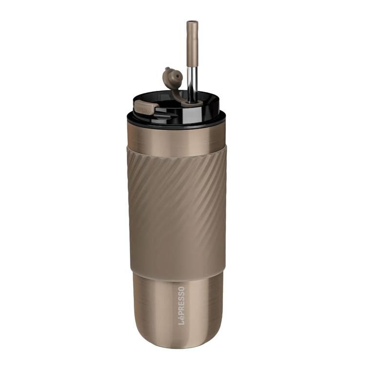 Lepresso Coffee Mug with Sleeve and Straw 520ml