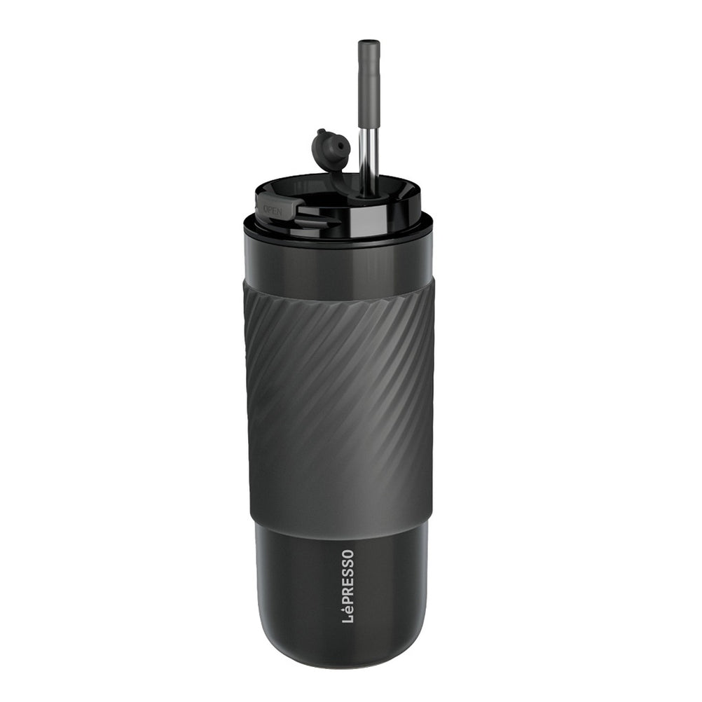 Lepresso Coffee Mug with Sleeve and Straw 520ml
