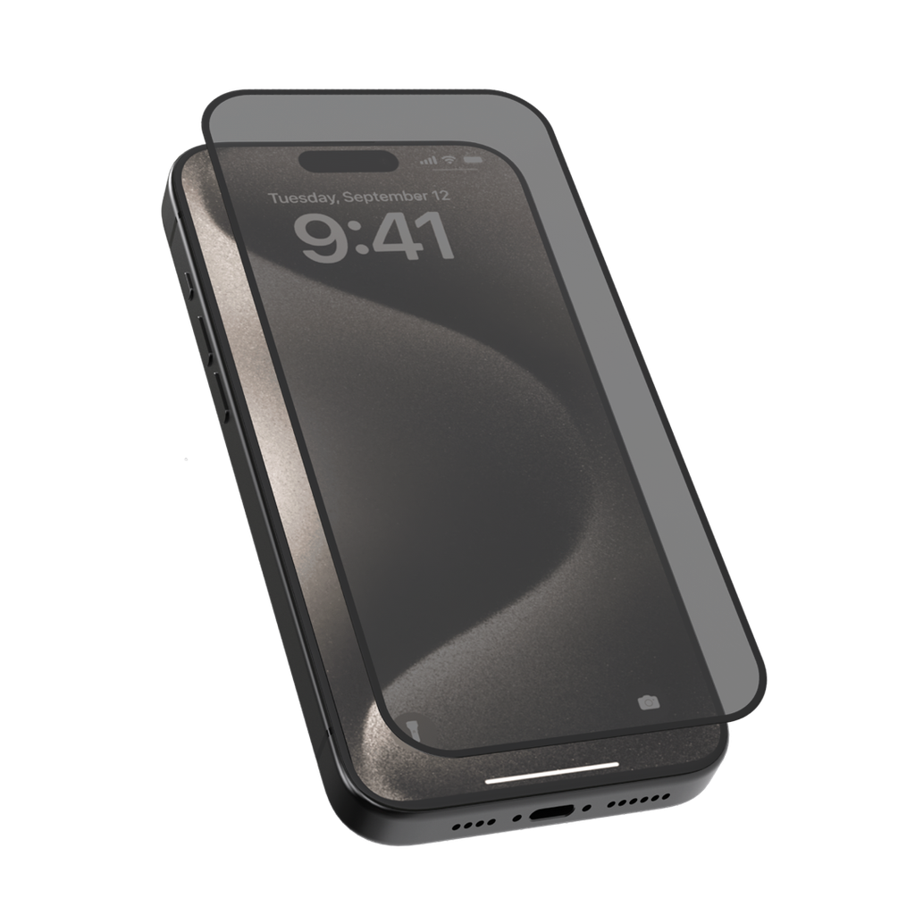 Levelo 2.5D Silk Print Silicone Edge Privacy Screen Protector For iPhone 16 Pro Max