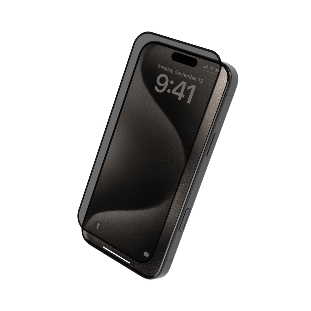 Levelo 2.5D Silk Print Silicone Edge Privacy Screen Protector For iPhone 16 Pro Max