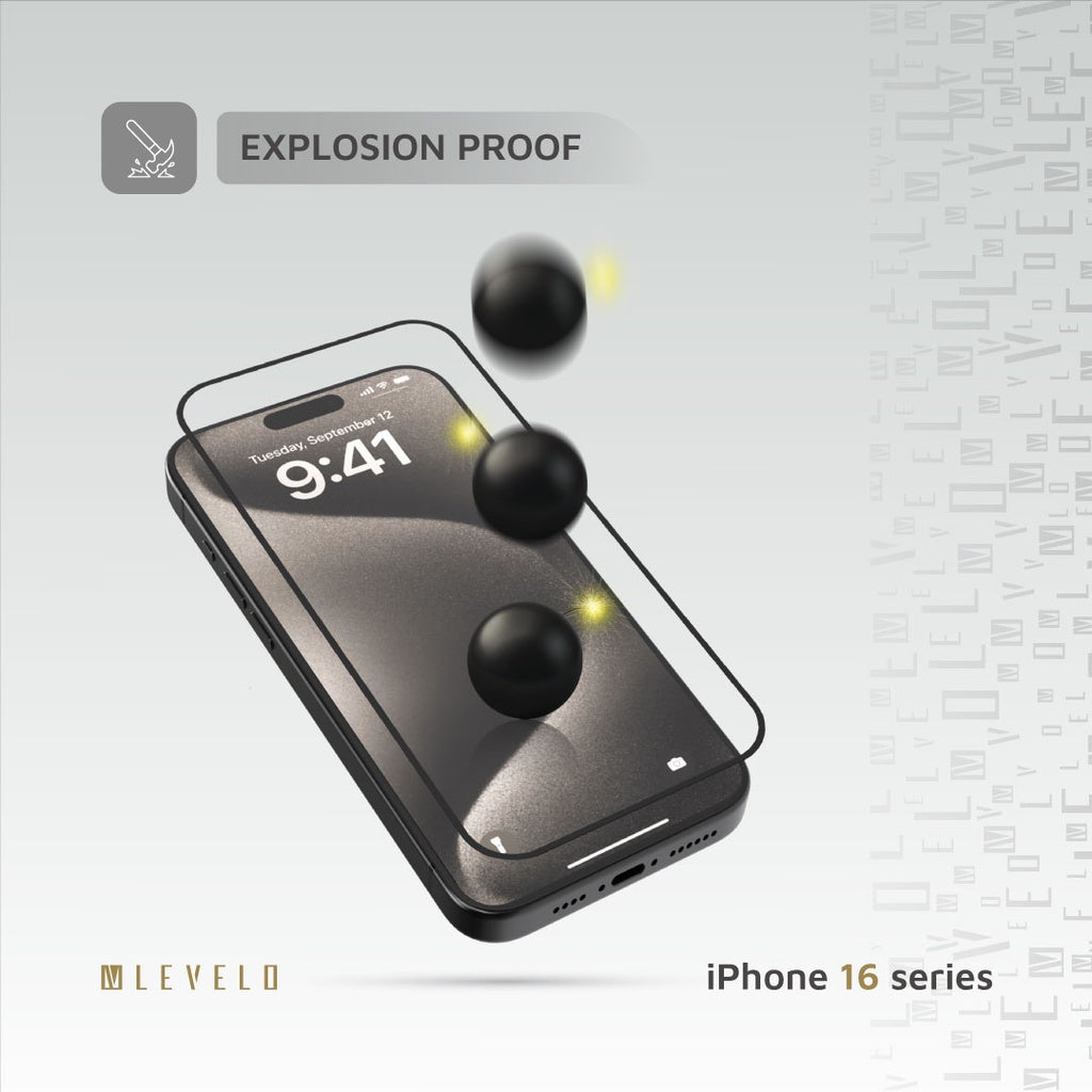 Levelo 2.5D Silk Print Silicone Edge HD Screen Protector For iPhone 16 Pro Max