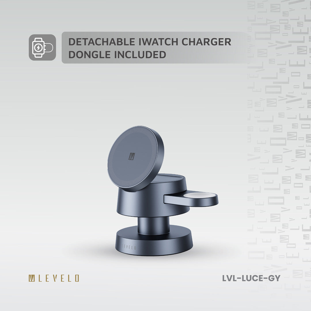 Levelo Luce 4 In 1 Wireless Charger - Grey