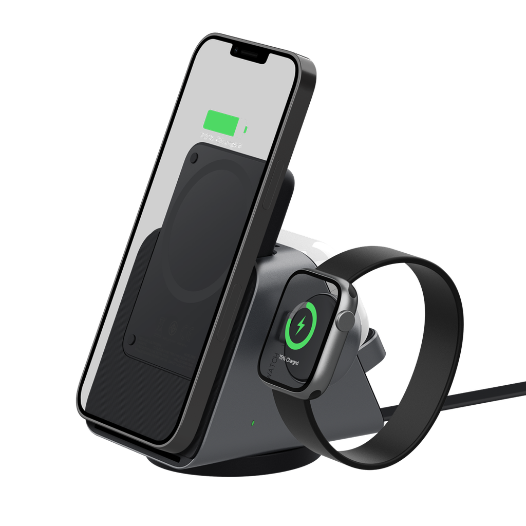 Levelo Terra Wireless Charging Stand with Portable 5000mAh Powerbank - Black