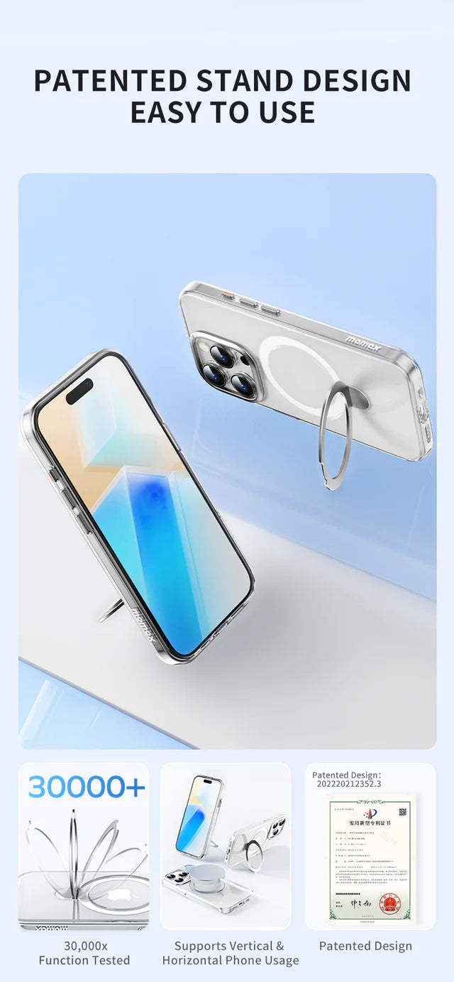MOMAX FILP MEGNETIC CASE FOR IPHONE 15 6.7 PRO - CLEAR