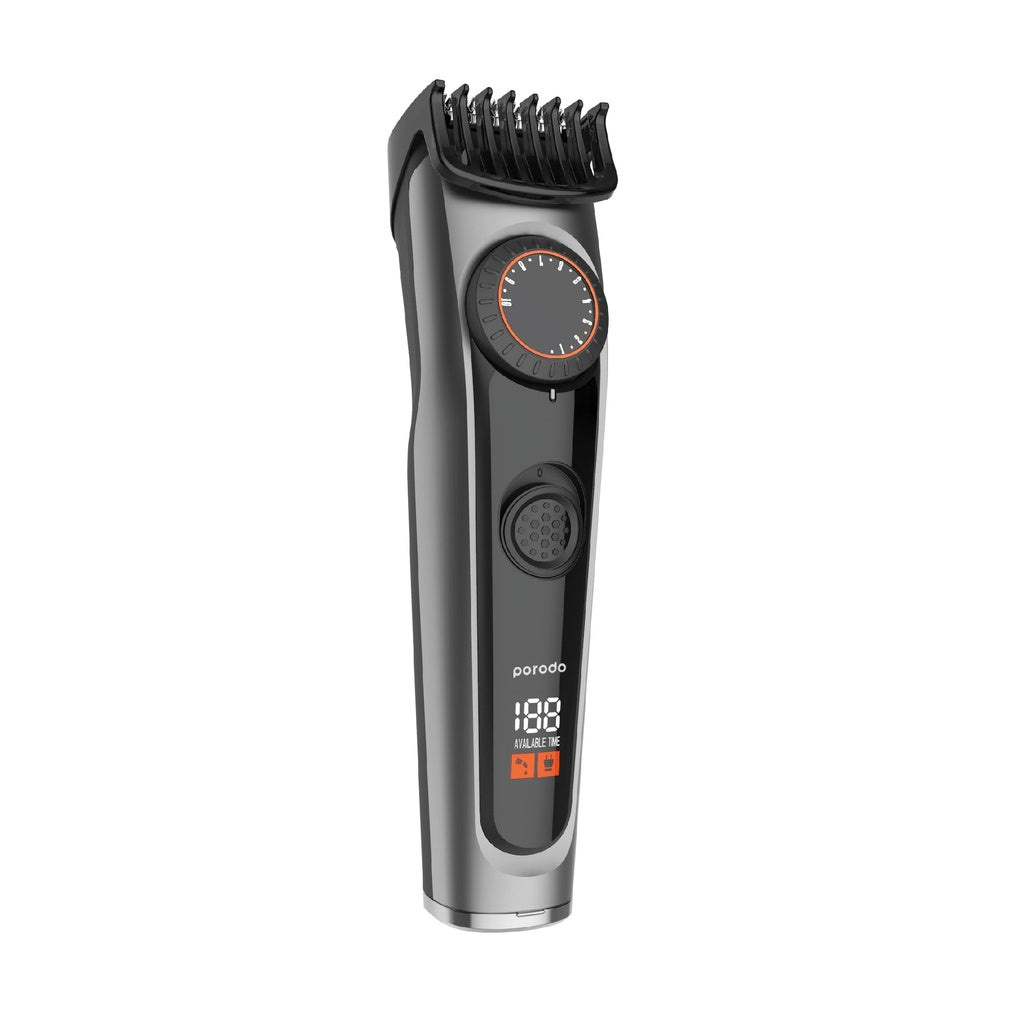 Porodo Lifestyle High Precision Beard Trimmer with Digital Display 600mAh - Black