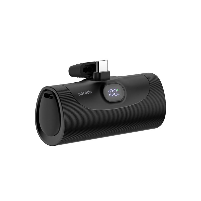 Porodo 4in1 Station 5000mAh PD20W Power Bank with 2 type-Connector and 2 LightingConnector - Black
