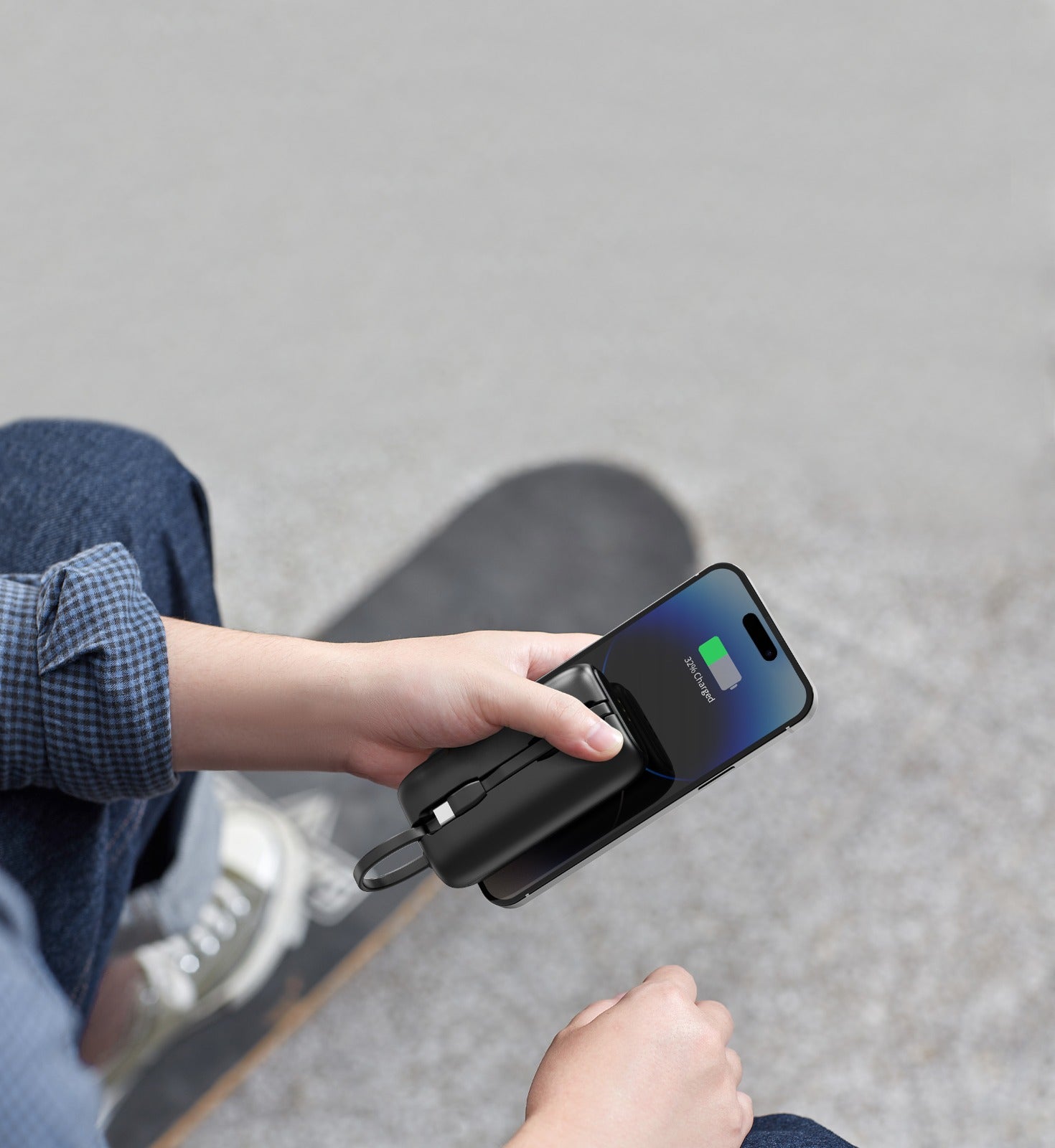 Porodo 4in1 Station 10000mAh PD20W Power Bank with inbuilt cable Type-C and Lighting - Black