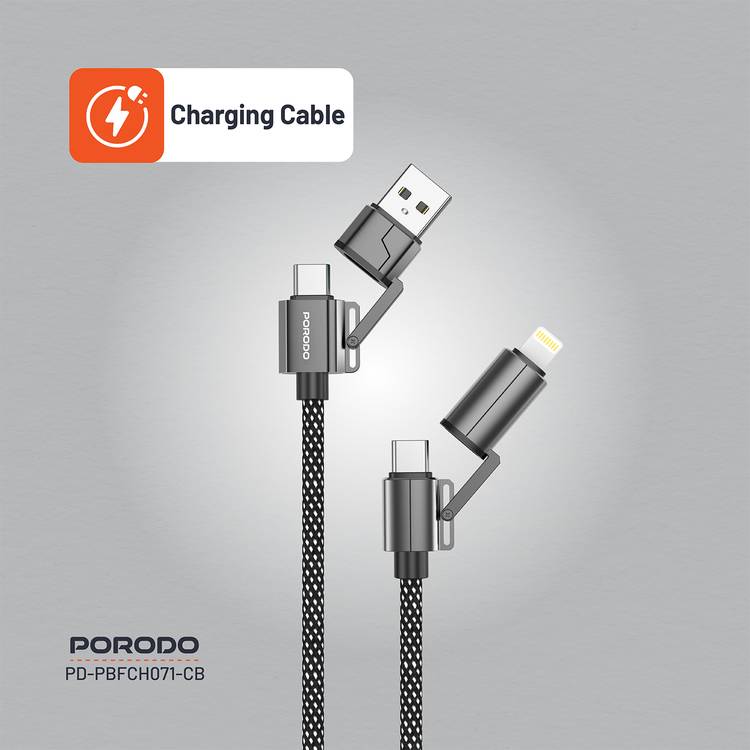 PORODO 5-IN1 TRAVEL COMBO KIT: 2 POWER BANKS, 4-IN-1 CABLE, CHARGE