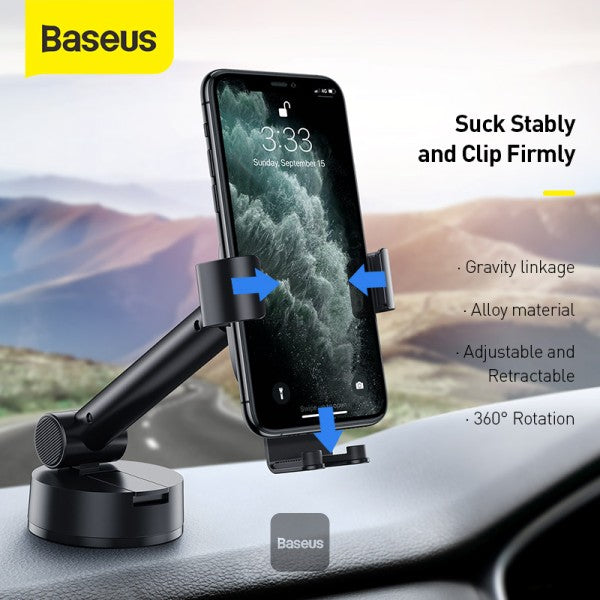 Baseus Simplism Telescopic Gravity Car Holder for The Windshield Black