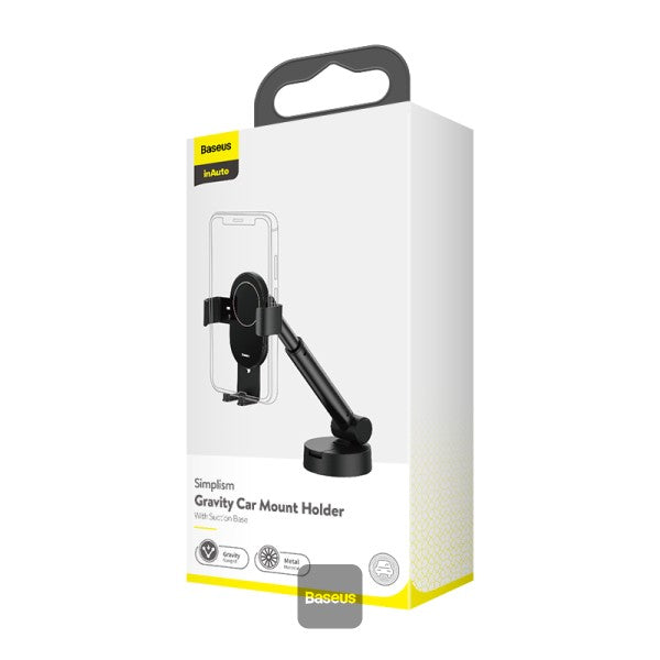 Baseus Simplism Telescopic Gravity Car Holder for The Windshield Black