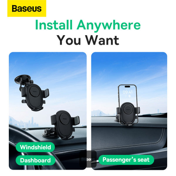 Baseus UltraControl Lite Series 2 in 1 Car Phone Holder | Auto Clamping Universal Car Phone Mount