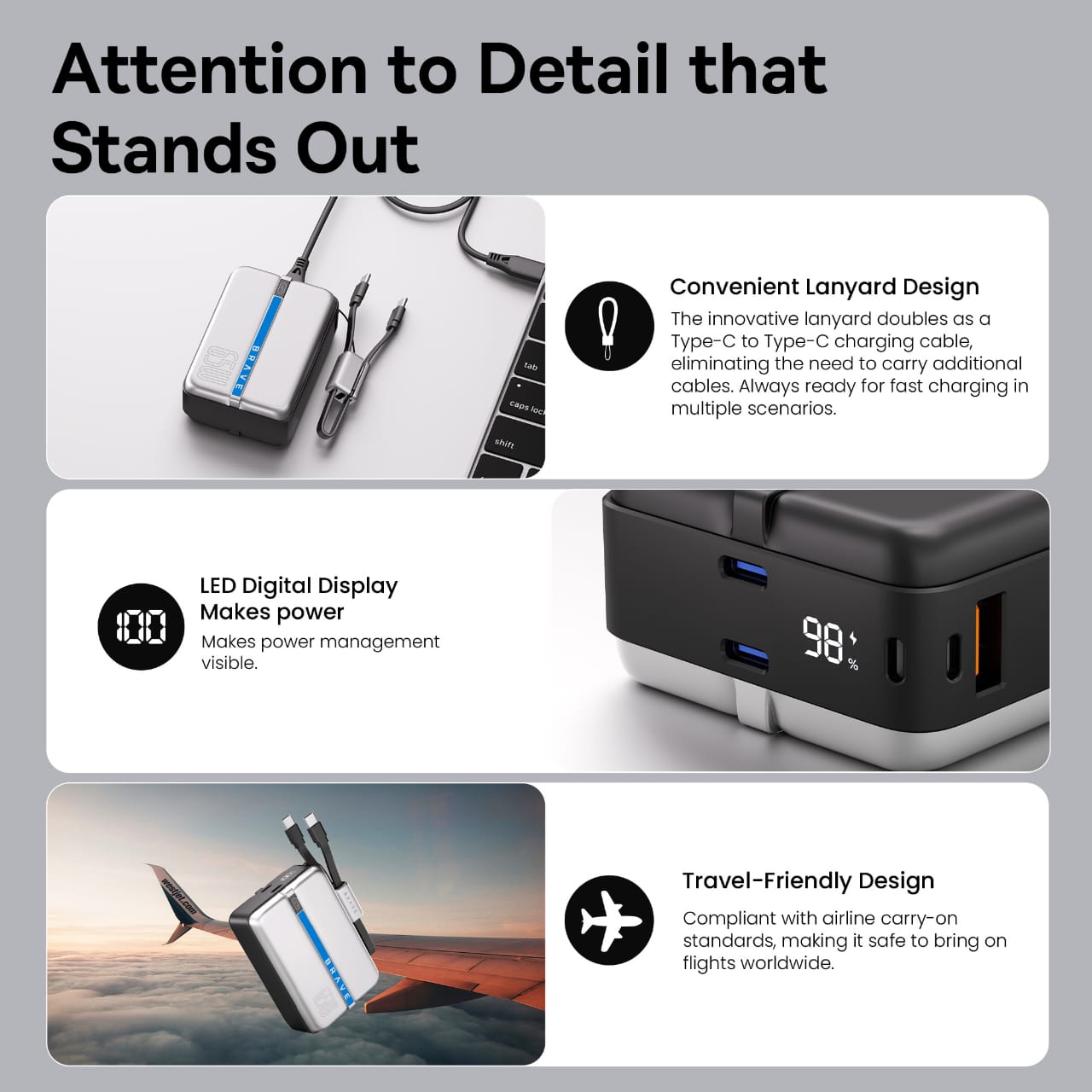 BRAVE BP-28 Thunder Charge 20000mAh 65W Power Bank