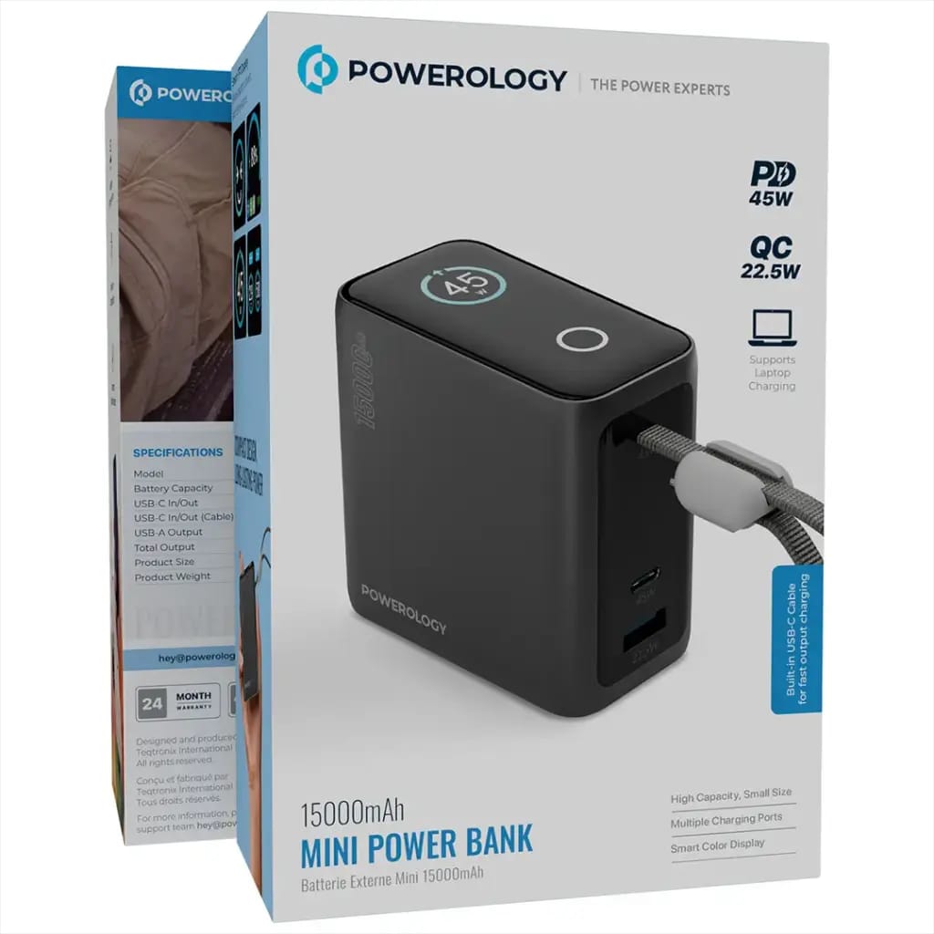 Powerology 15000mAh Mini Power Bank - TECH STREET