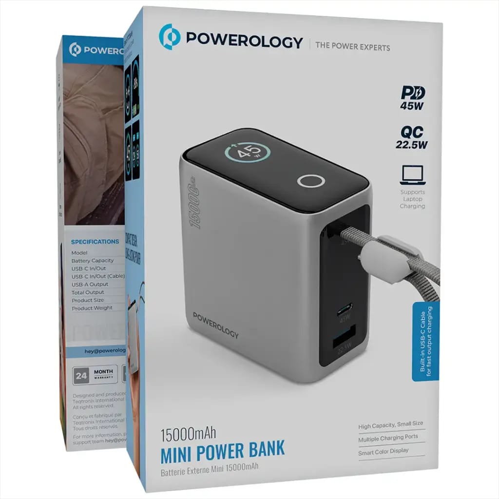 Powerology 15000mAh Mini Power Bank - TECH STREET