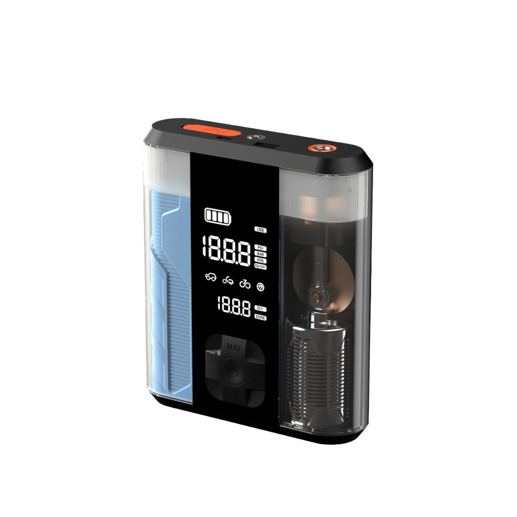 Powerology 8800mAh Multi Functional Jump Starter with Tire Inflator - Transparent