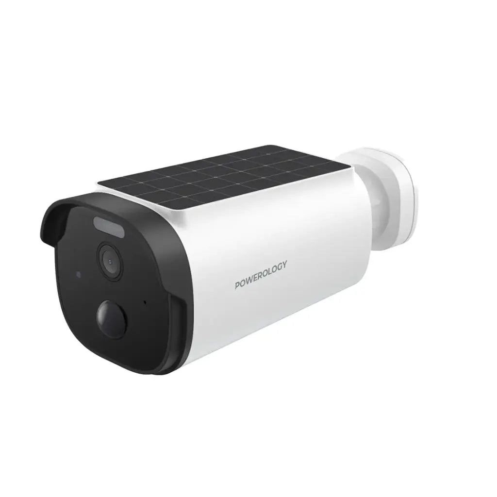 Powerology Outdoor Smart Waterproof 5W Solar Camera with 5200mAh and 256GB - White