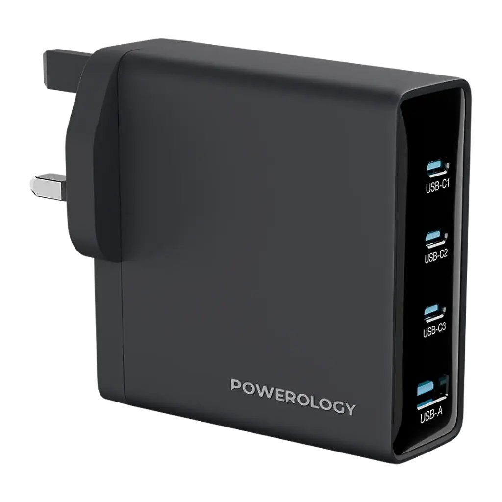 Powerology - Volt-X 140W Multi-Port Gan Adapter Black