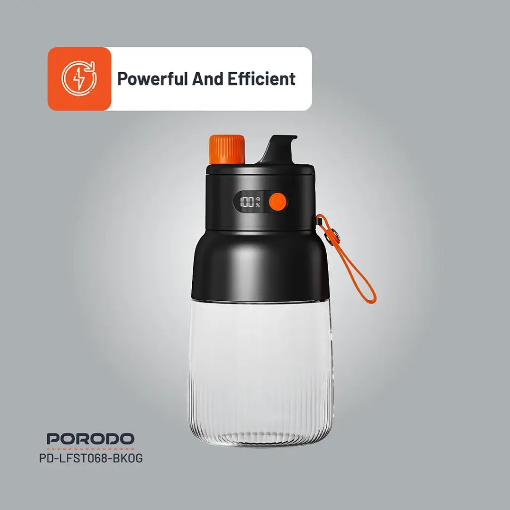 Porodo Lifestyle Blend & Sip Portable Blender - Black/Orange