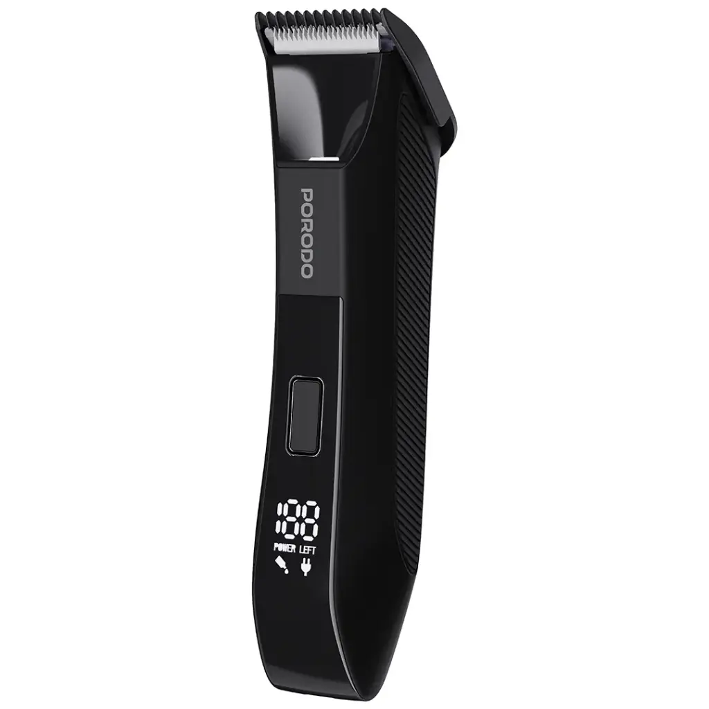 Porodo Lifestyle Ceramic Blade Gentle Grooming Trimmer with Digital Display - Black