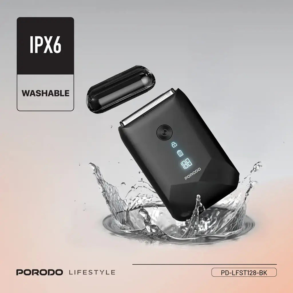 Porodo Lifestyle IPX7 Portable Travel Shaver 600mAh - Black