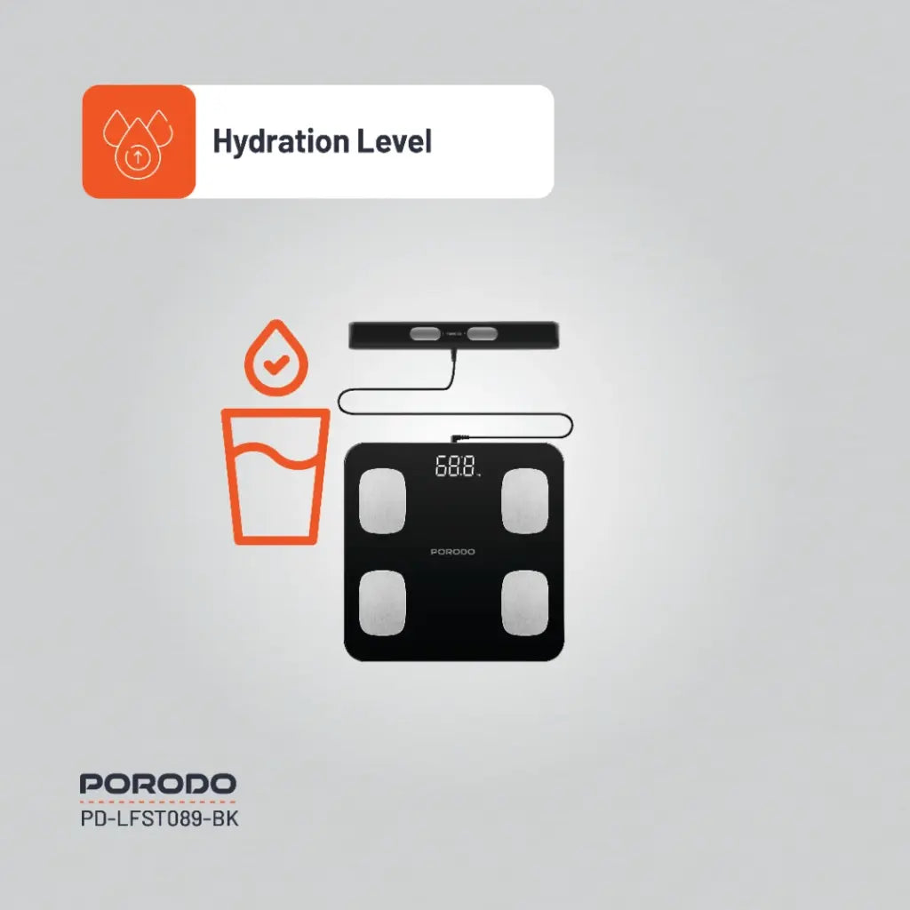 Porodo Lifestyle 8 -Electrode Smart Body Analyzer Scale Composition with Digital Dis