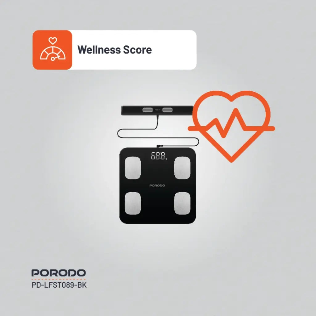 Porodo Lifestyle 8 -Electrode Smart Body Analyzer Scale Composition with Digital Dis