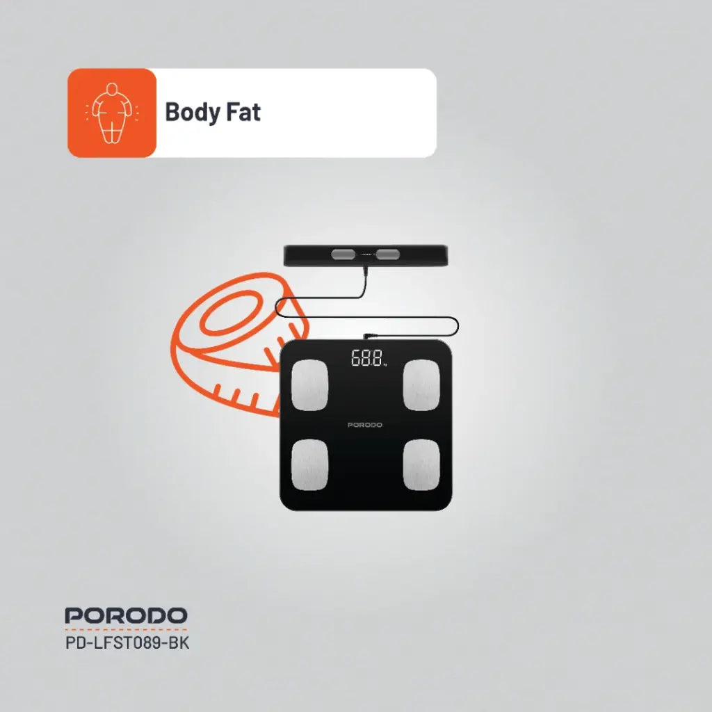Porodo Lifestyle 8 -Electrode Smart Body Analyzer Scale Composition with Digital Dis