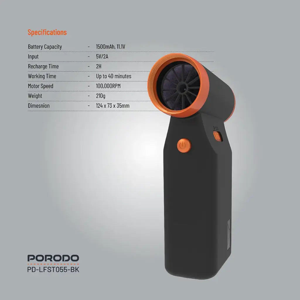 Porodo Lifestye Turbo Blower 110K RPM - Black