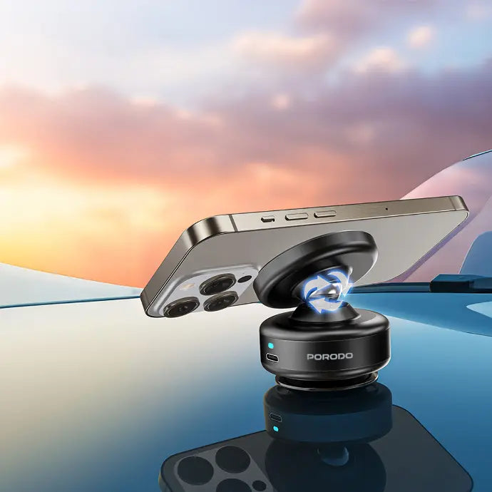 Porodo Auto Electric Sucction 360 Rotable Magnetic Mount - Black