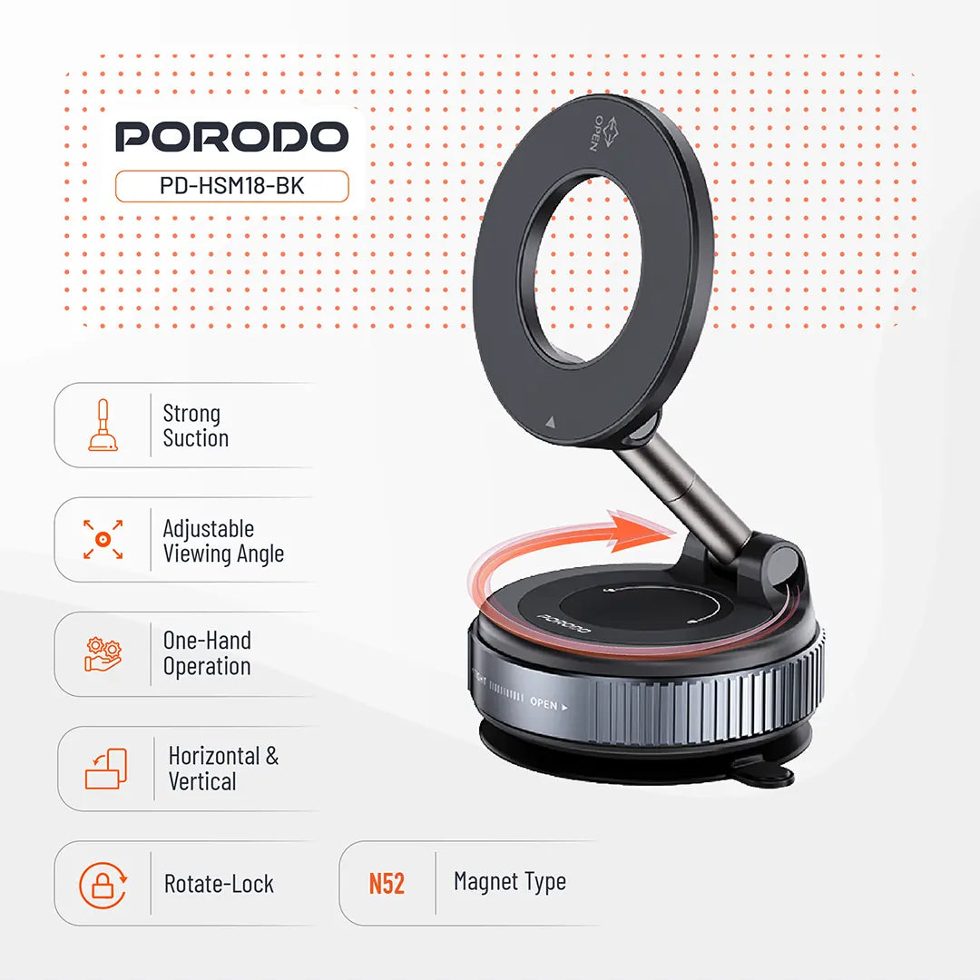 Porodo Vacuseal Rotate-Lock MagSafe Mount - TECH STREET