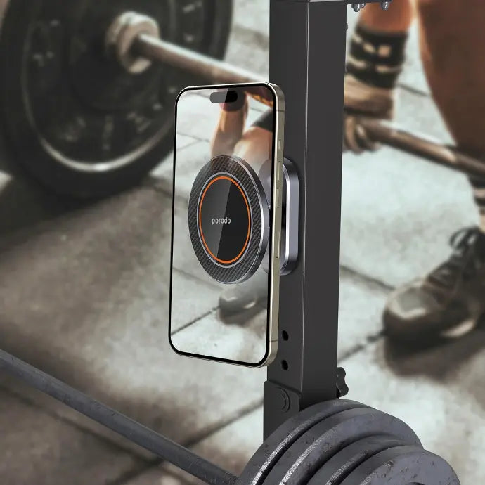 Porodo Aluminum Alloy MagSafe Mount Metal Base & Smooth Rotation - Grey