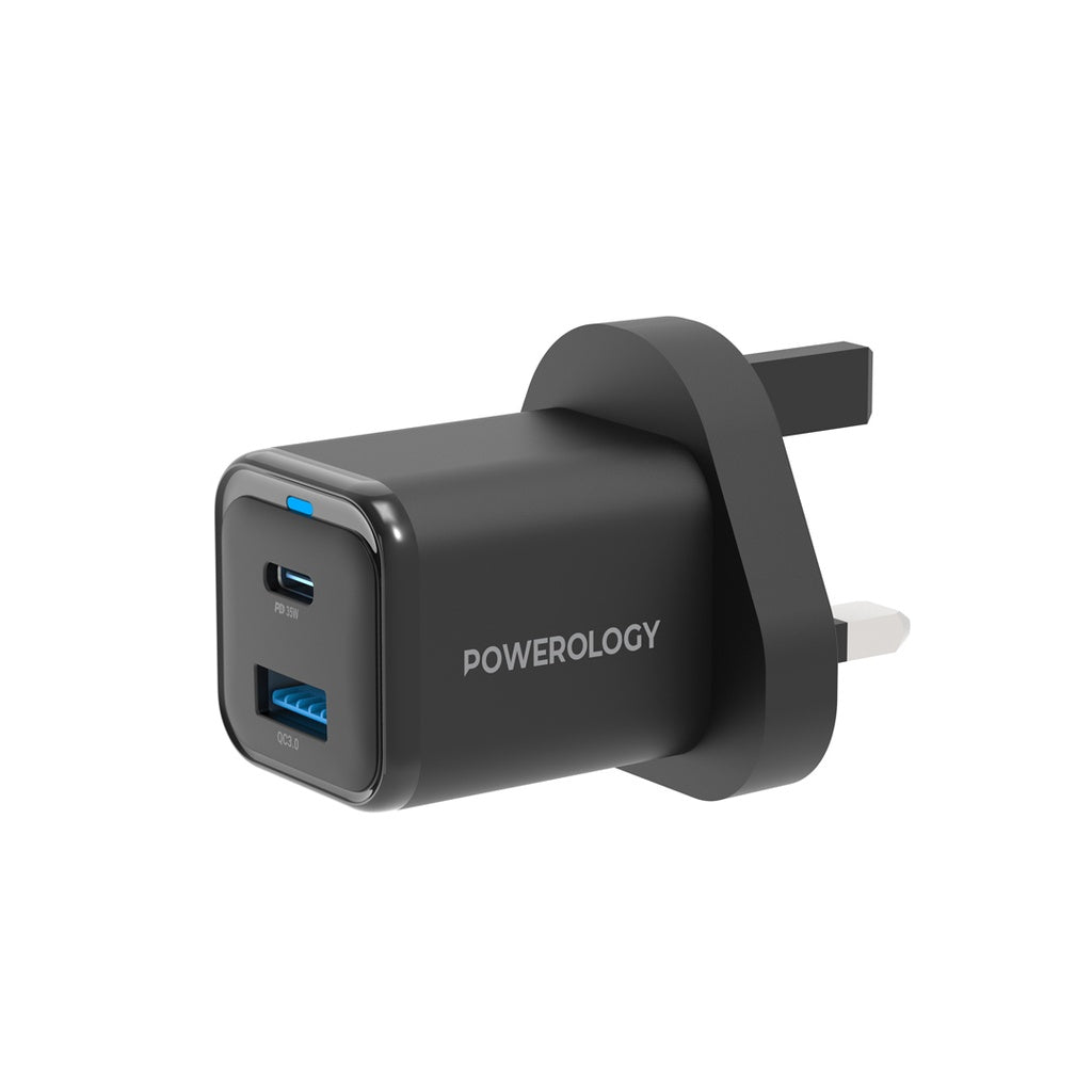 Powerology 35W PD QC 1xUSB-C 35W and 1xUSB-A 18W GaN Charger UK