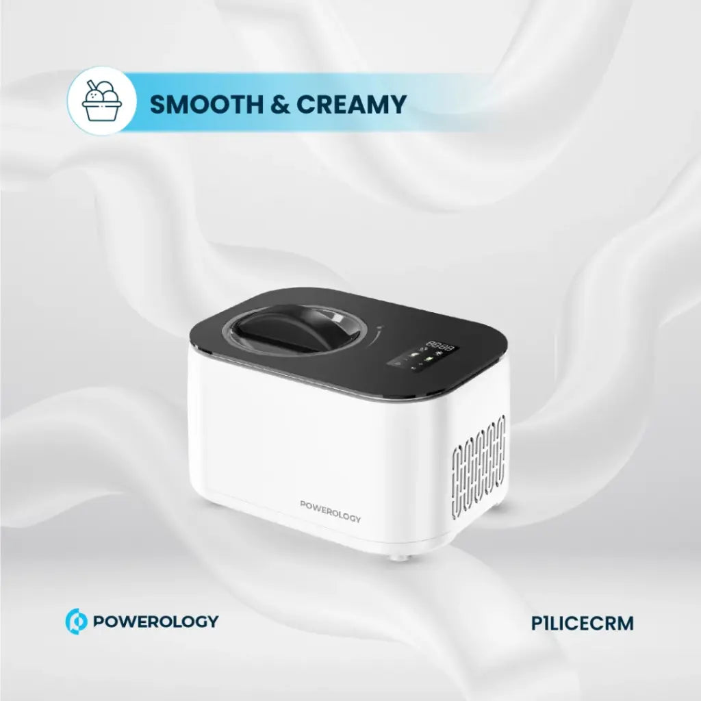 Powerology 1L Ice Cream Machine with Touch Display - White