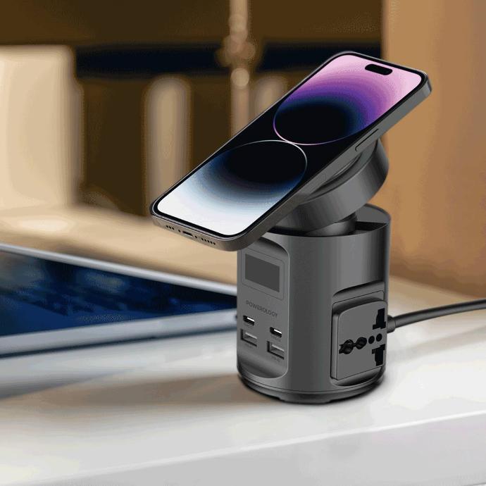 Powerology Magsafe Power Hub PD 65W 2X Universal Sockets 2200W