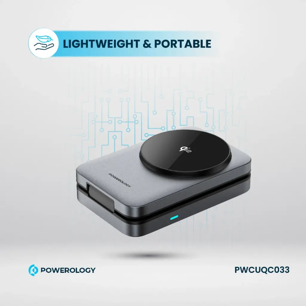 Powerology 3-in-1 Foldable Magnetic Wireless Charging Bracket - Black