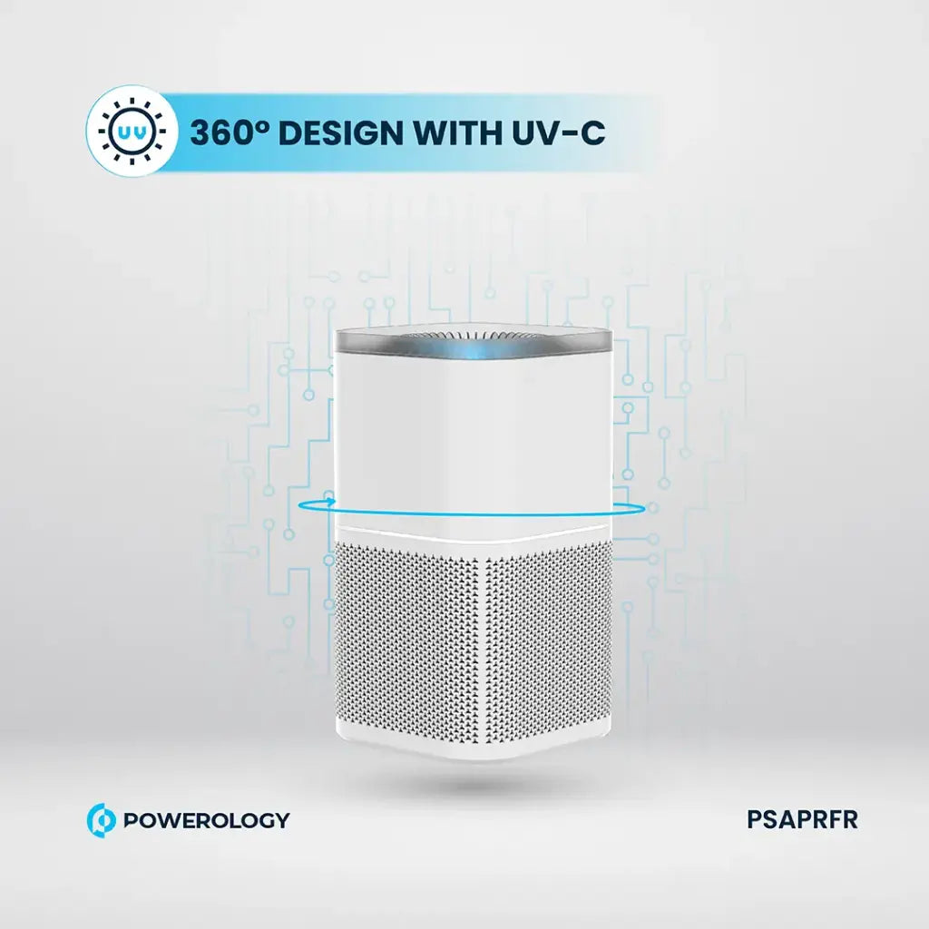 Powerology Smart Air Purifier Eliminate Odor & Smoke - White