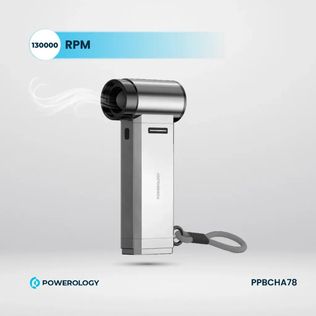 Powerology Turbo Blower 130000rpm Power Bank 4000mAh - Silver