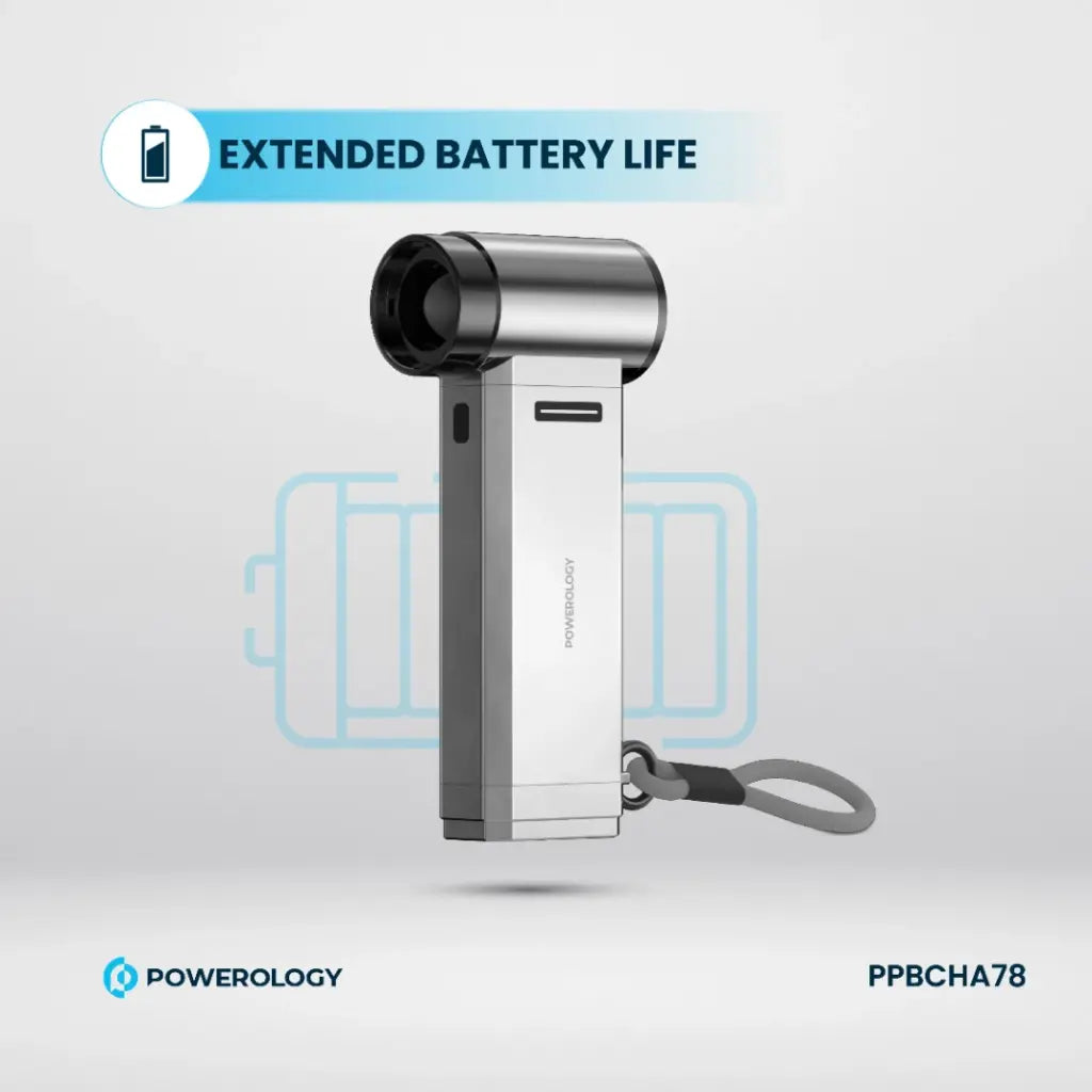 Powerology Turbo Blower 130000rpm Power Bank 4000mAh - Silver