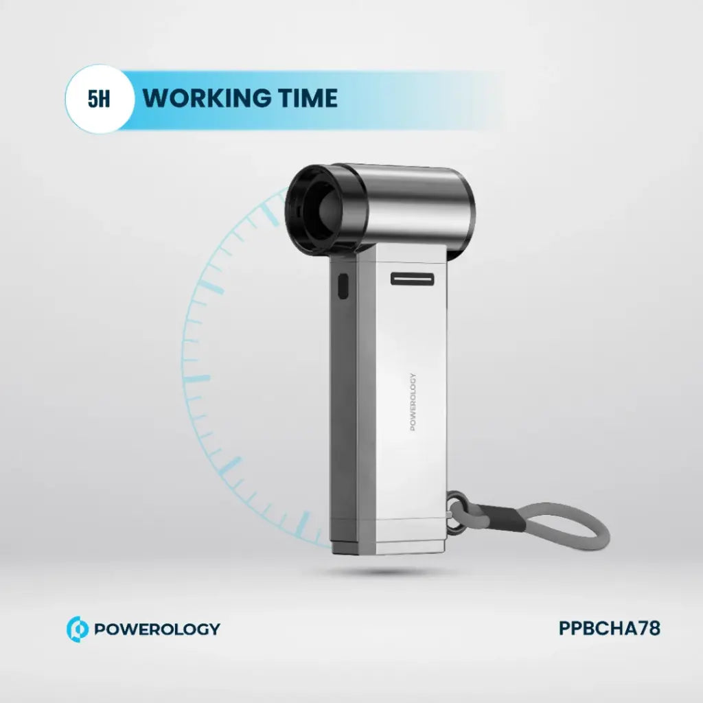 Powerology Turbo Blower 130000rpm Power Bank 4000mAh - Silver