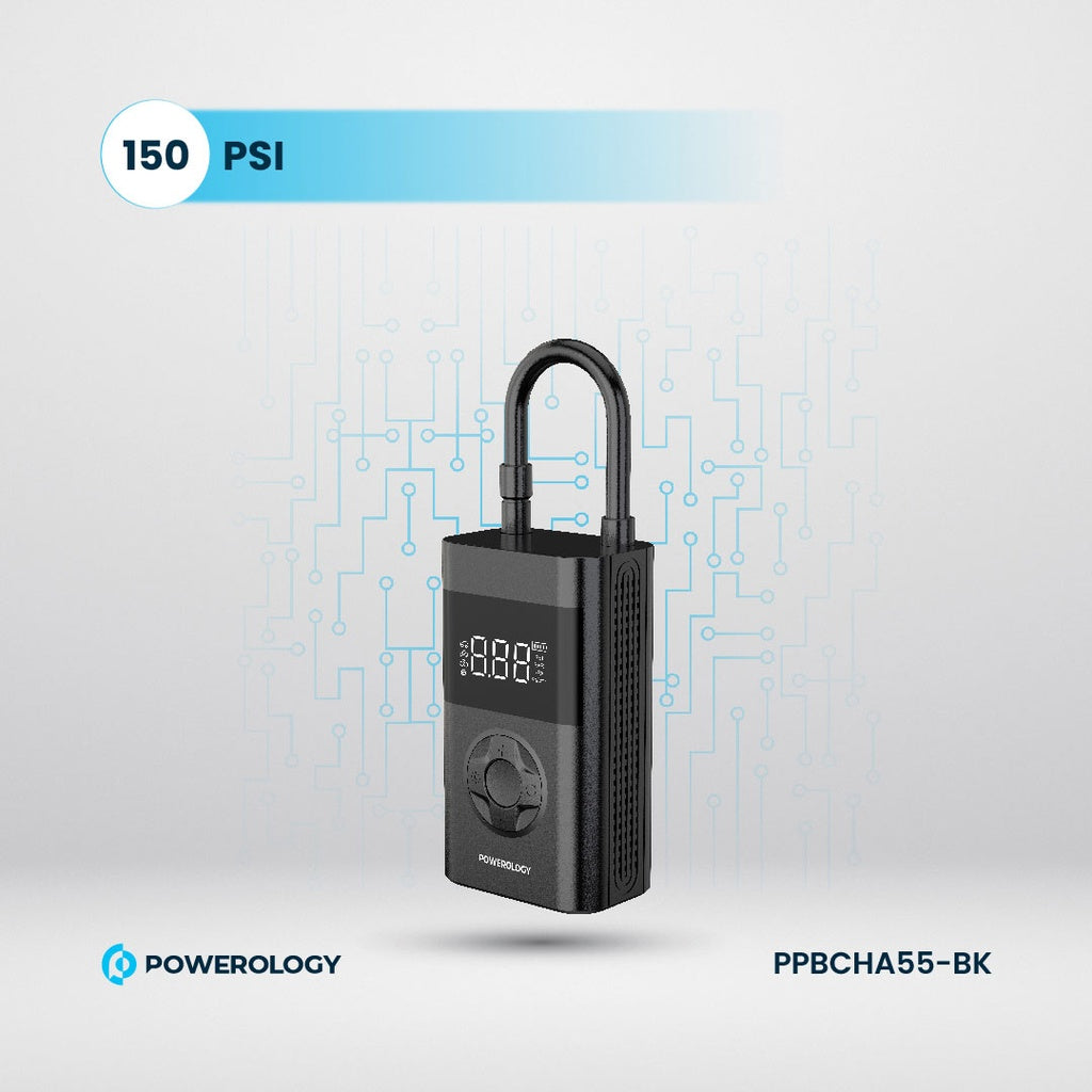 Powerology 4000mAh 3C Mini Air Pump - Black