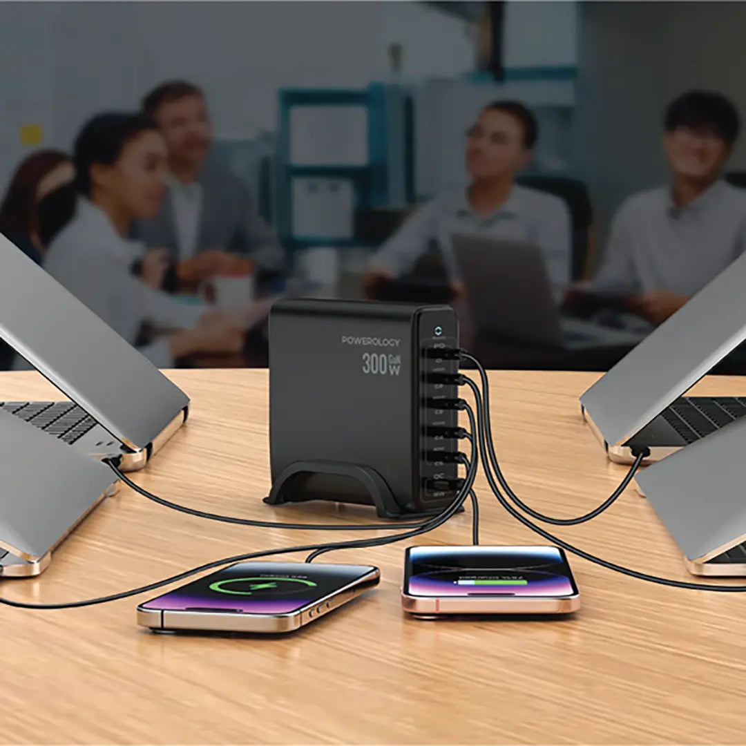 Powerology - Volt-X GaN 300W Smart Desktop Charger - Black