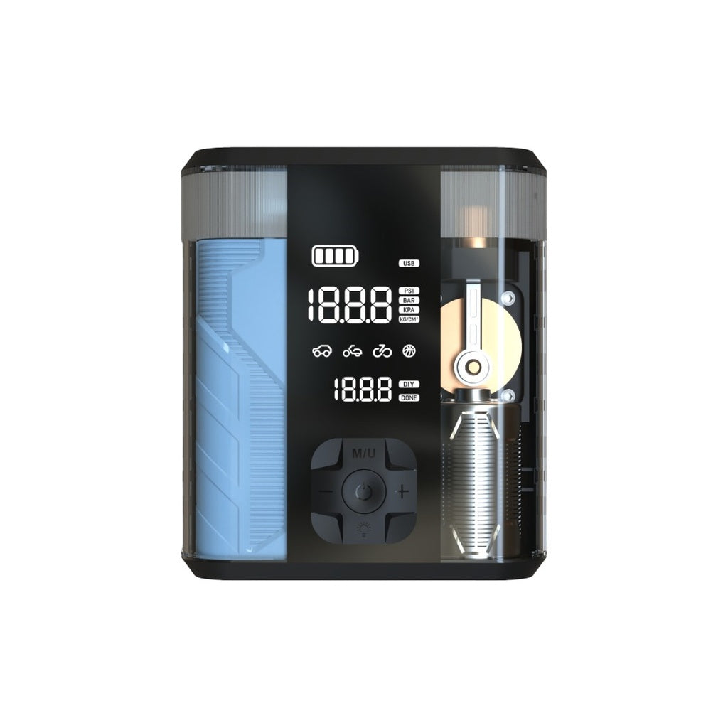 Powerology 8800mAh Multi Functional Jump Starter with Tire Inflator - Transparent