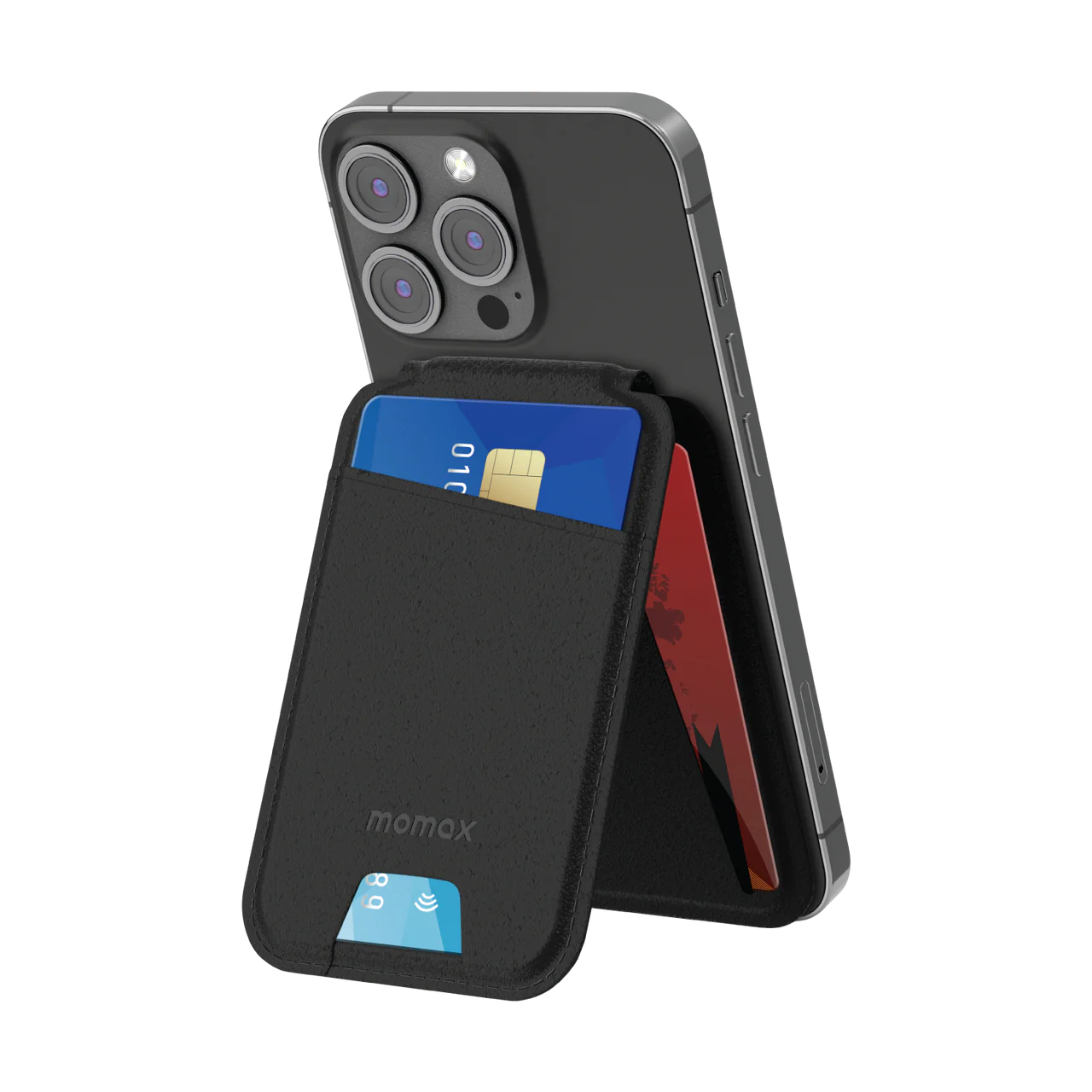MOMAX 1-WALLET MAGNETIC CARD HOLDER WITH STAND