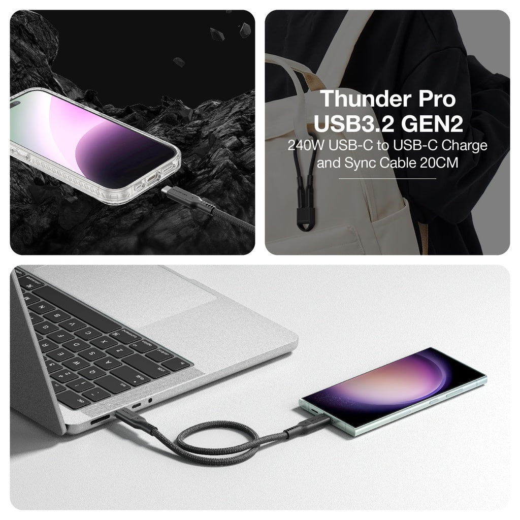 AT THUNDER PRO WITH HOLDER USB-C TO USB-C 5.0A 240W GEN2 0.2M CABLE
