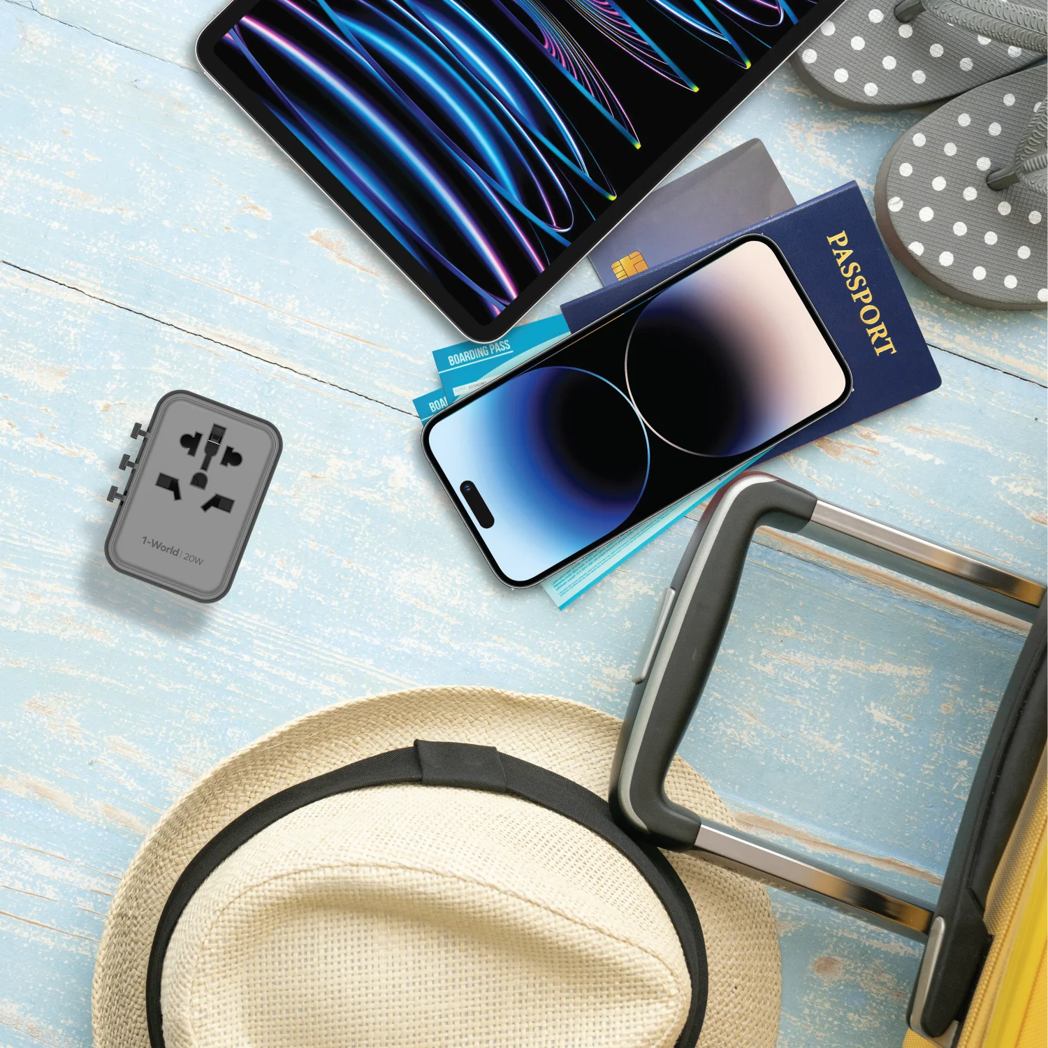 MOMAX 1-WORLD 20W 3 PORT AC TRAVEL ADAPTER