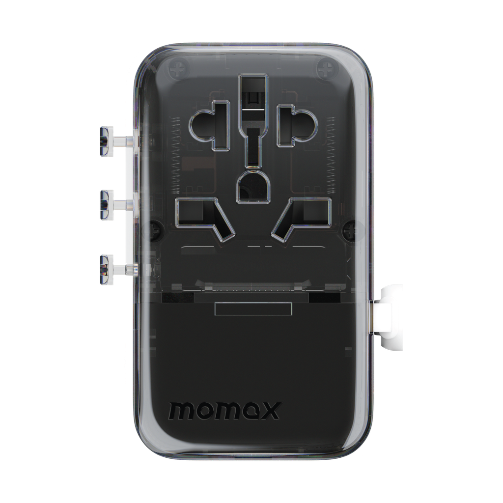 MOMAX 1-WORLD FLOW 35W 4 PORT WITH BUILT-IN USB-C CABLE TRAVEL ADAPTOR