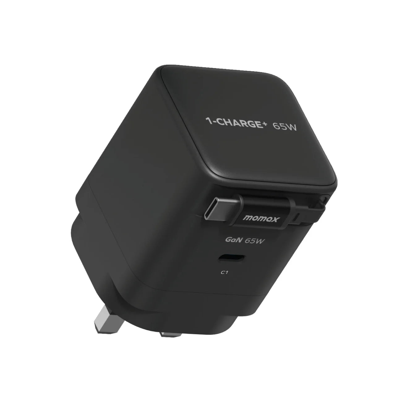 Momax 1-Charge 1-Port GaN Charger With Built-In USB-C Cable 65W