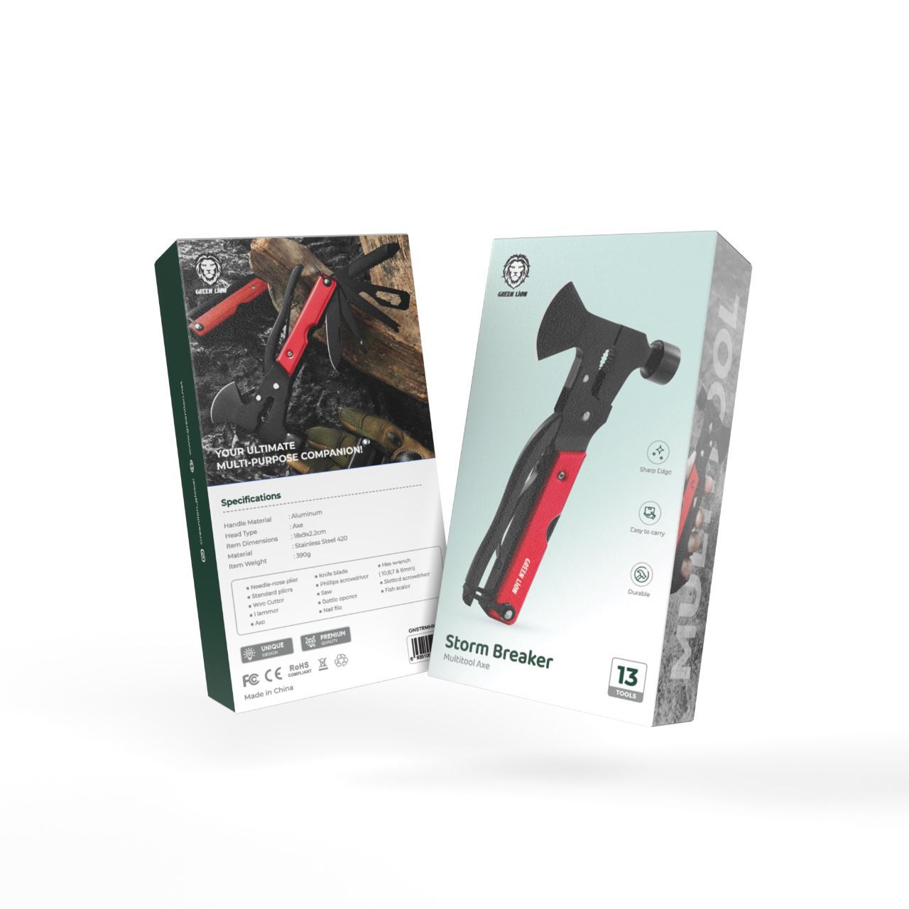 Green Lion Storm Breaker Multi Axe Hammer - Red