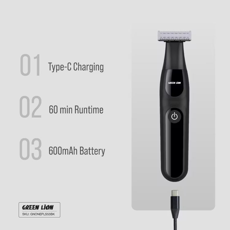 Green Lion One Blade Plus Trimmer with Detachable Heads, Nose, Eyebrow & Hair Trimmer - Black - TECH STREET