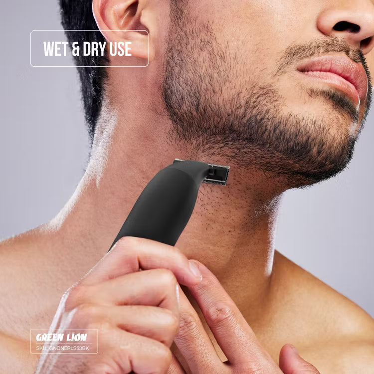 Green Lion One Blade Plus Trimmer with Detachable Heads, Nose, Eyebrow & Hair Trimmer - Black - TECH STREET